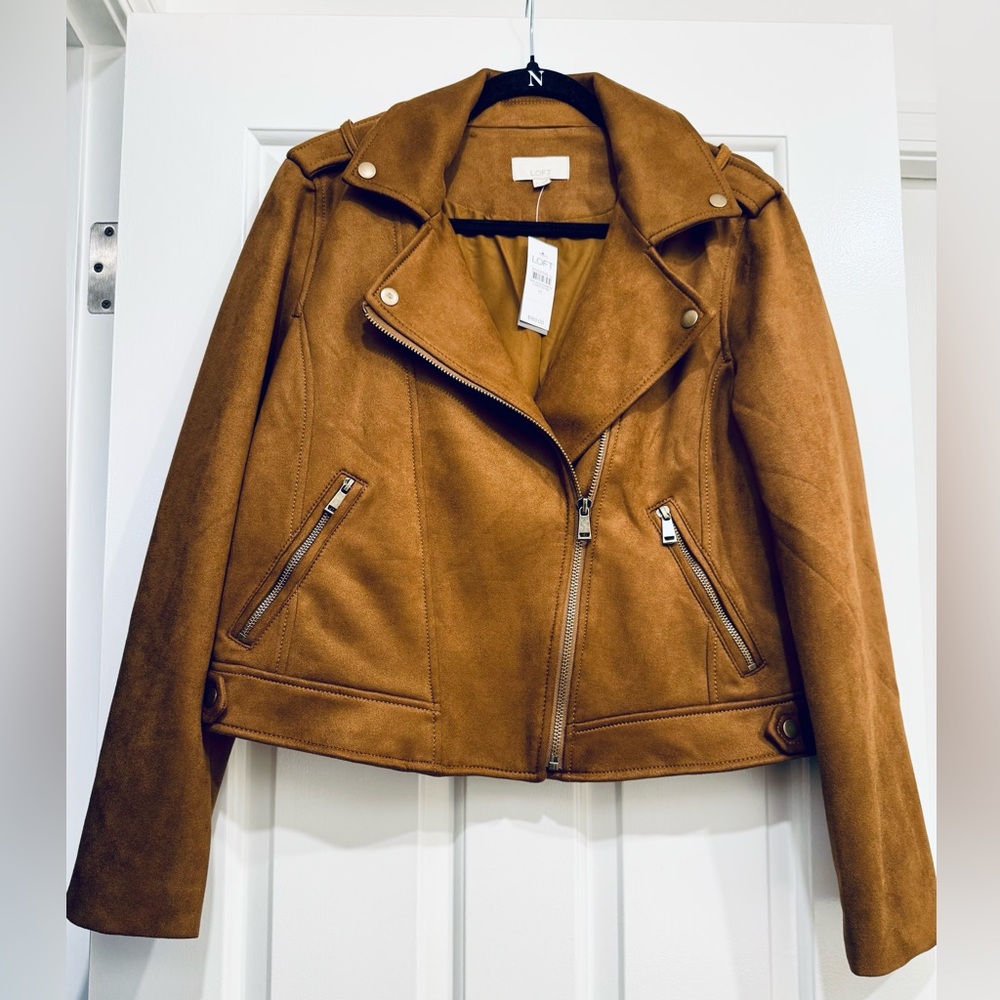 Tan Faux Leather Jacket